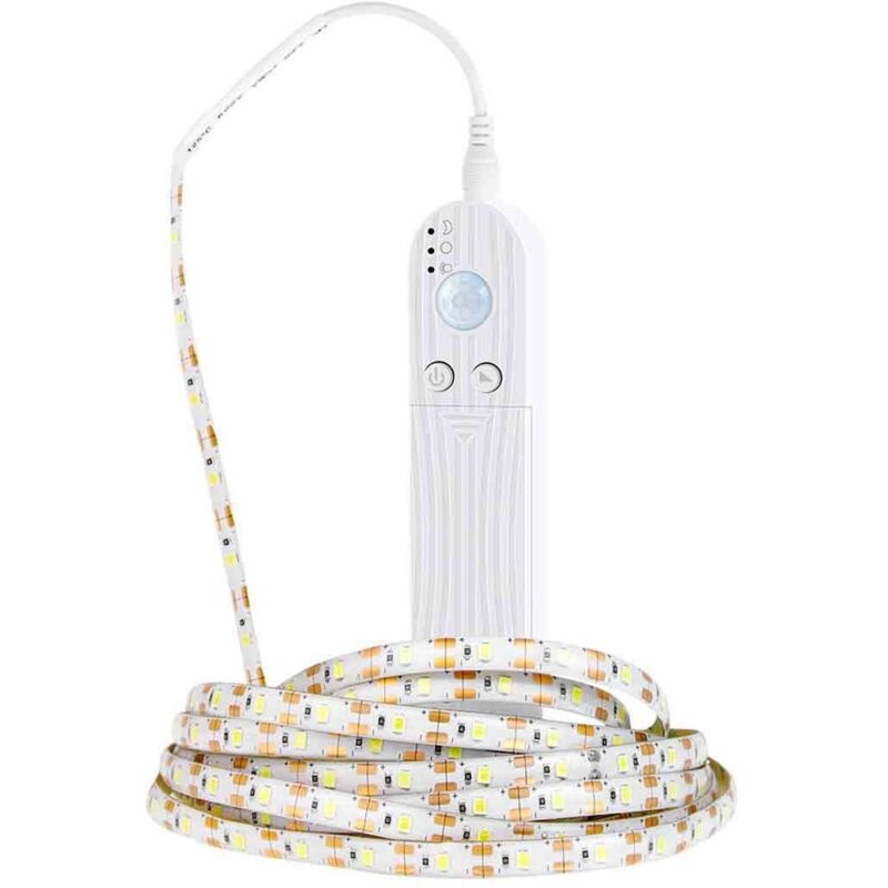 Wiederaufladbarer, Bewegungsaktivierter Led-lichtstreifen Mit Einstellbarer Helligkeit Für Schränke, Tresore, Kleiderschränke, Speisekammern Und Abstellkammern (2 M, Warmweiß)