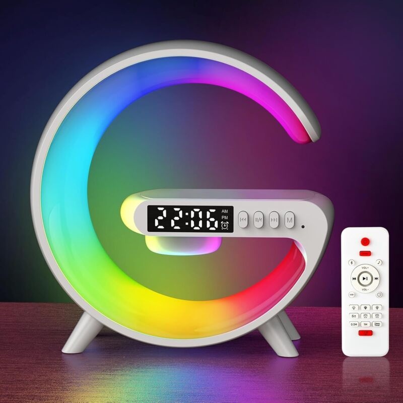 Beleuchteter Wecker, Tageslichtwecker, Sonnenaufgangswecker Mit Licht, Tischlampe Mit Bluetooth-lautsprecher, Beleuchtung Für Erwachsene Und Kinder, Schlafzimmerdekoration, Geschenk