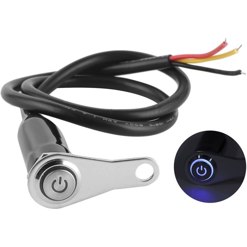 12v Edelstahl-motorradlenkerschalter Mit Led-modifikationshalterung Und Druckknopf (1 Stück)