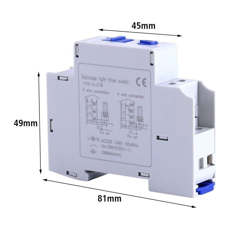 Elektronischer Zeitschalter, 16 A Wechselstrom, 220–240 V – Programmierbar Bis Zu 20 Minuten – Für Treppenhausbeleuchtung Und Werbebeleuchtung