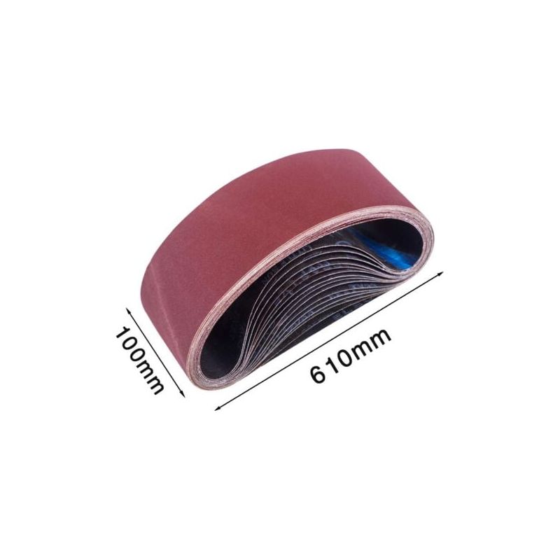 Schleifband 100 X 610 Mm – Packung Mit 15 Stück – Verschiedene Körnungen 80/120/150/240/400 – Zum Schleifen Von Hartholz Und Spanplatten