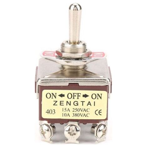4pdt Metall-wippschalter Ein/aus/(ein), Momentanseite, 3 Positionen, 15 A 250 V Ac, 10 A 380 V Ac, Ce-konform