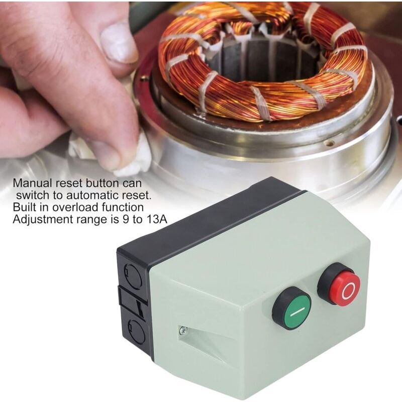 Wasserdichter Einphasen-magnetschalter 220/230 V – Schutzart Ip55 – 2,2 Kw Für Motoren – Robustes Abs-gehäuse – Industrieeinsatz – Le1d09m7