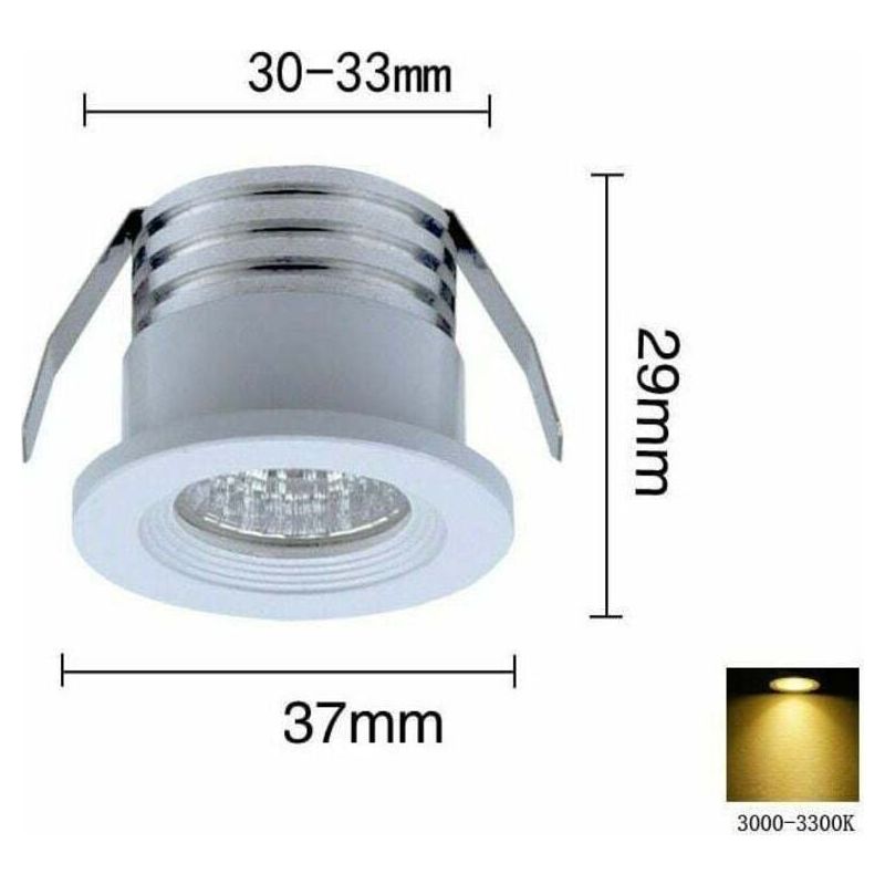 Set Mit 4 Mini-led-einbaustrahlern, 3 W – Warmweißes Licht 3000 K – Aluminium Und Glas – Abstrahlwinkel 20–30° – Schutzart Ip22 Für Den Innenbereich