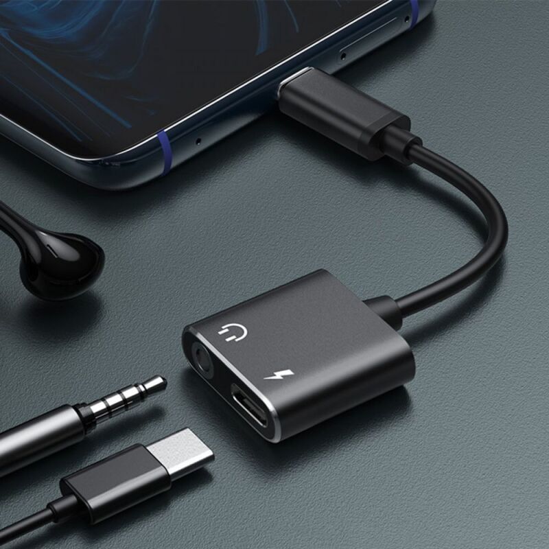 2-in-1 Usb-c Auf 3,5-mm-aux-kopfhörer-ladeadapter.