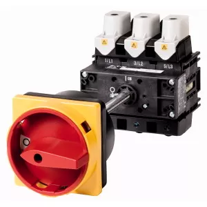 Eaton Hauptschalter, P5, 125 A, Zwischenbau, 3-polig, Not-aus-funktion, Mit Rotem Drehgriff Und Gelbem Sperrkranz, Abschließbar In 0-stellung, 280914