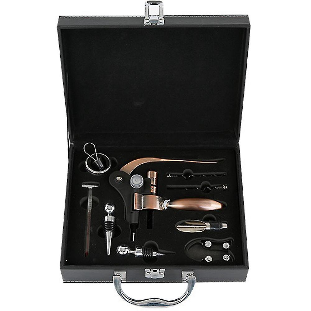 Korkenzieher-geschenkset Mit Hasenmotiv, Bestehend Aus Korkenzieher Und Weinausgießer, In Einer Hochwertigen Lederbox
