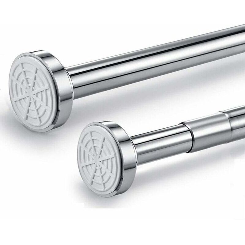 Teleskop-duschvorhangstange Aus Edelstahl – Einstellbare Drehung – Sicherer Und Fester Als Eine Duschstange – Kleiderstange (65-100 Cm) – Inhhub