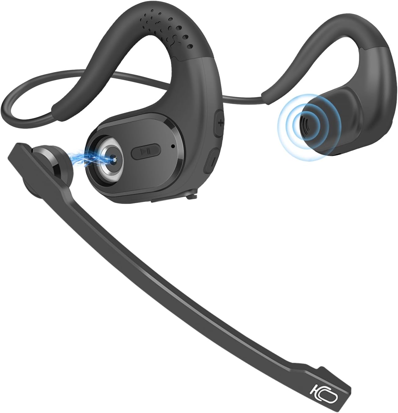 Bluetooth-headset Für Lkw-fahrer, Kabelloses Sport-headset Mit Abnehmbarem Mikrofonarm Und Stummschalttaste, Bluetooth-kopfhörer Mit Offenem Ohr