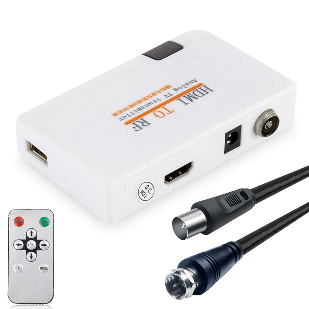 Vhf-koaxialkonverter Mit Hf-modulator, Hdmi-anschluss Und F-stecker Für Ps4, Ps5, Xbox, Nintendo Switch, Videorecorder, Dvd-player, Roku, Fire Tv Stick, Set-top-box, Hd-digitalvideoeingang Auf Koaxial
