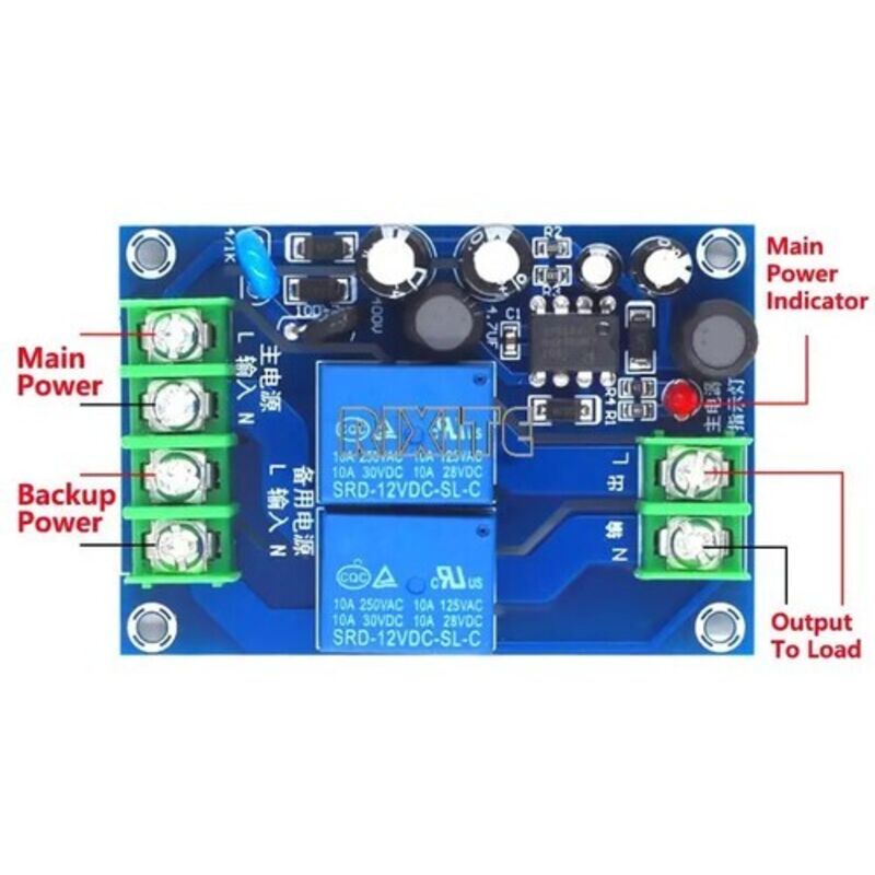 220 V, 10 A, Dual-power-, Zwei-eingänge-, Ein-ausgangs-, Automatisches Bidirektionales Schaltmodul Bei Stromausfall