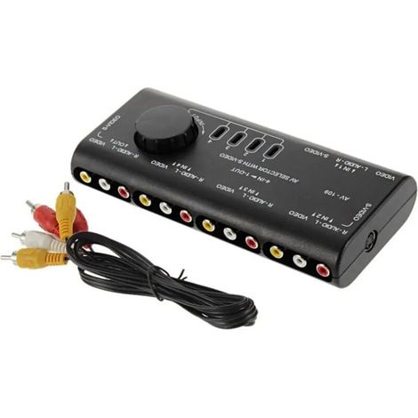 4-in-1 Av-rca-umschaltbox, Av-audio-video-signalschalter, 4-wege-splitter