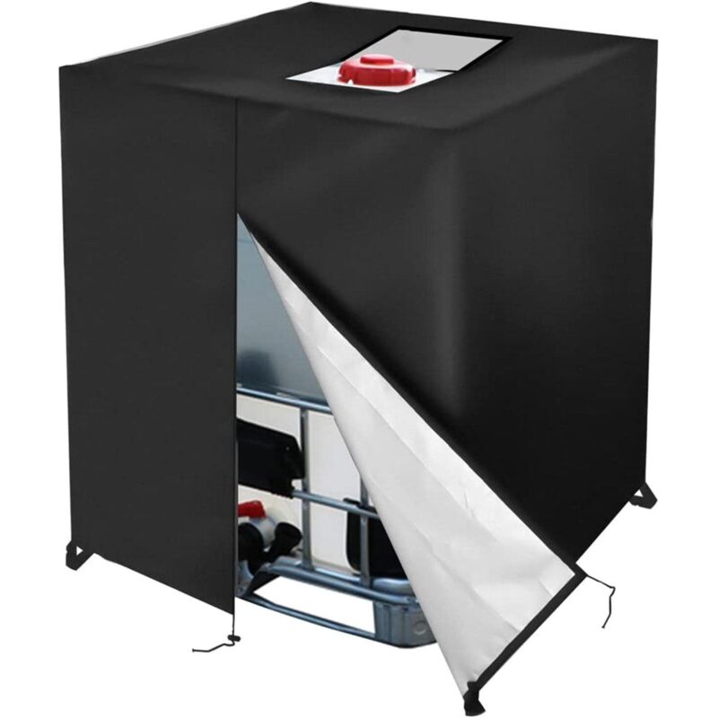 1000l Ibc Tankabdeckung Wassertank Zubehör - 210d Anthrazit Uv Schutz Ibc Tankabdeckung - Ibc Regenwassertankabdeckung, Schwarz-inhhub