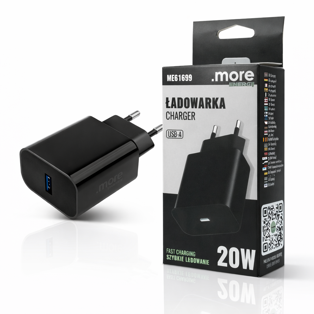 Usb-a 20w Pd 3a Wandladegerät Mit Schnellladefunktion Für Smartphones Und Tablets, Schwarz