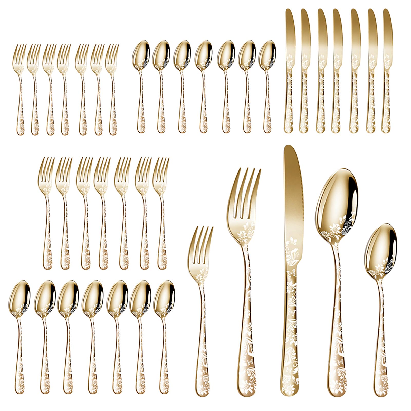 Tikatarer Küchenutensilien-set, 40-teiliges Besteck-set, Utensilien-sets, Besteck-set, Utensilien-set Für Zuhause, Küche, Restaurant, Hotel (gold)