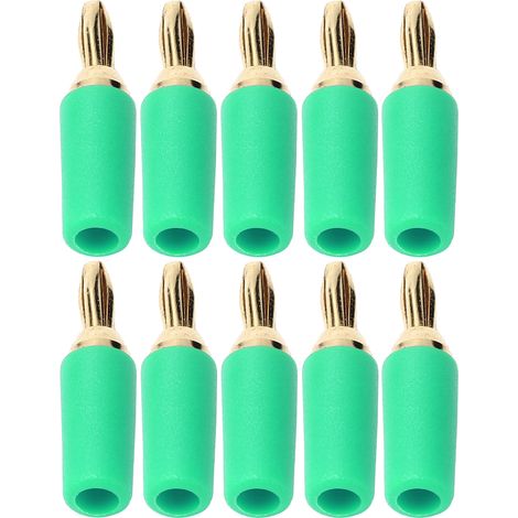 10 Stück Bananenstecker 2,5 Mm Vergoldetes Messing Lötanschluss-zubehörset Kitgrün.