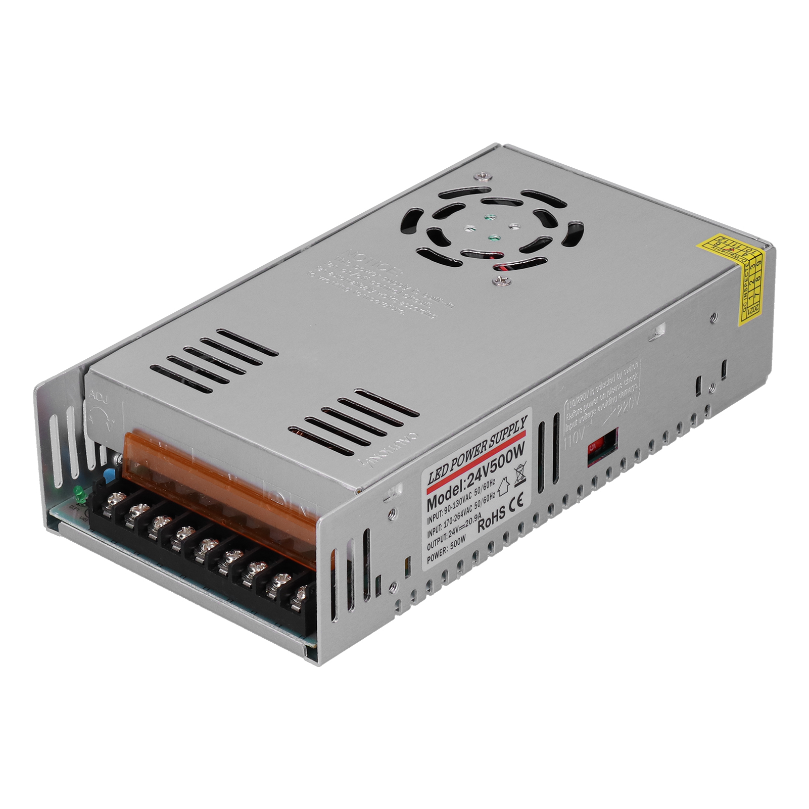 Haofy Schaltnetzteil, Praktische Montagebohrungen, 500 W Für Medizinische Geräte, Ac 90–264 V Auf Dc 24 V 20,9 A, Schutzart Ip20 (wasserdicht)