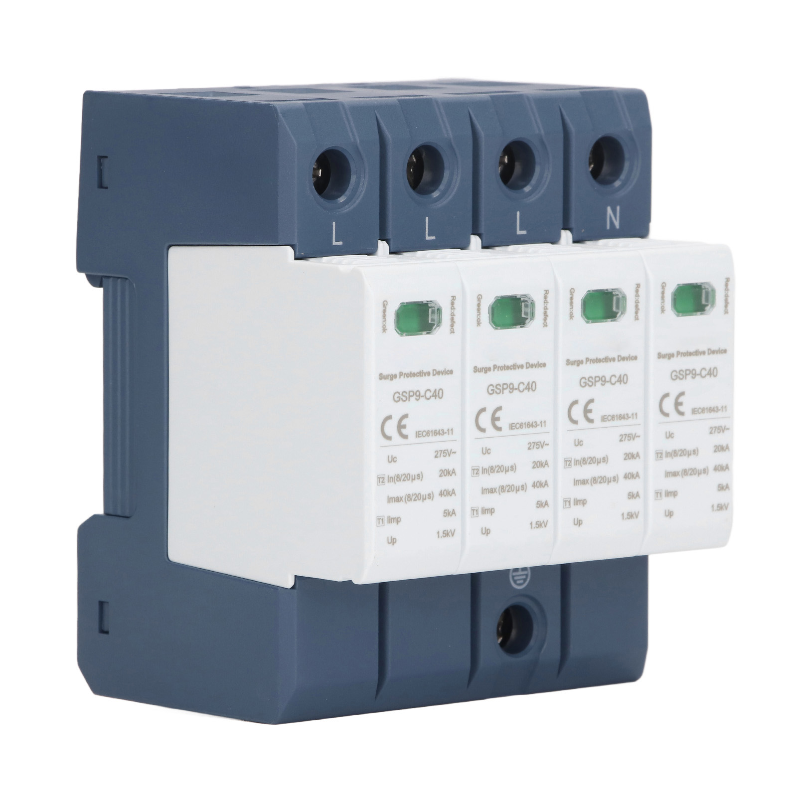 275 V Ac 40 Ka 4p Überspannungsschutzgerät Spd Din-schienenmontage