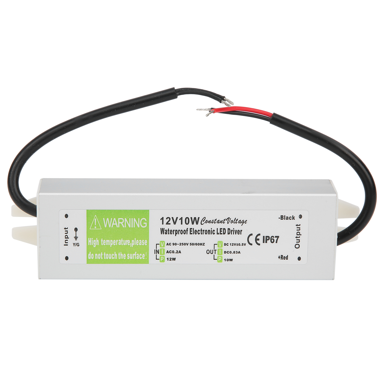 Ftvogue Led-treiber, Gehäuse Aus Aluminiumlegierung, 10-w-netzteil Für Außenbeleuchtung, Schutzart Ip67 Für Garten- Und Terrassenbeleuchtung (dc12v)