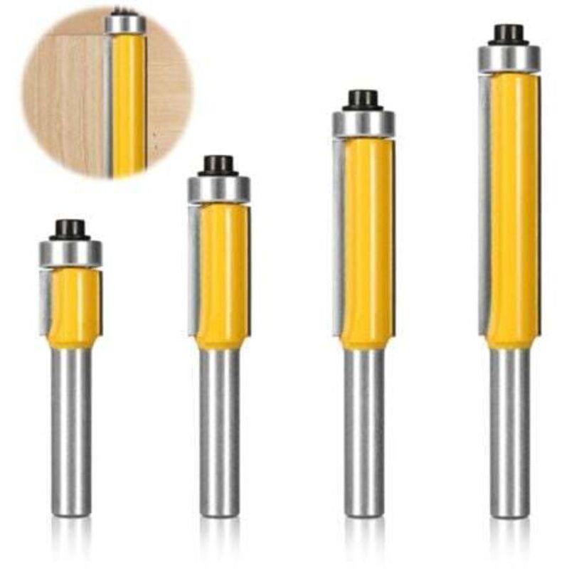 Kopierfräser – 4er-set, 8 Mm Schaft Mit Anlaufring, Ideal Für Bündiges Fräsen Und Holzbearbeitung