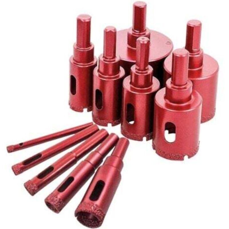 Diamant-lochsäge Für Fliesen, Glas Und Marmor – 11-teiliges Set (6 Bis 50 Mm), Verstärkter Kopf, Für Den Professionellen Einsatz