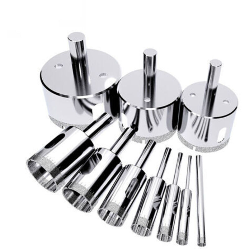 10-teiliges Diamant-lochsägen-set – Für Fliesen, Glas, Keramik Und Granit – Durchmesser 6 Bis 50 Mm