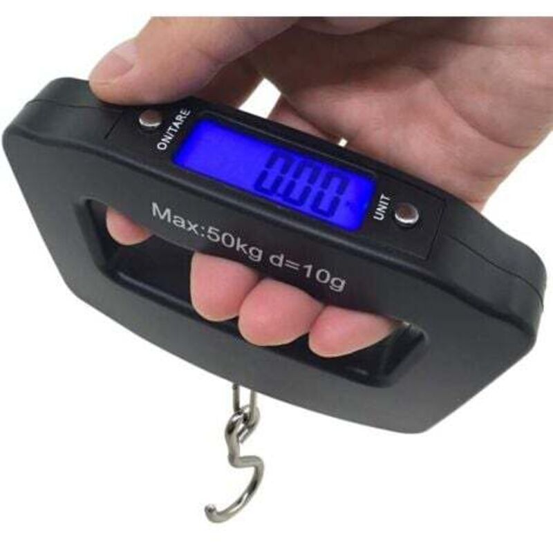 Tragbare Elektronische Hängewaage – 50 Kg / 10 G Genauigkeit, Lcd-display, Ideal Für Gepäck Und Reisen