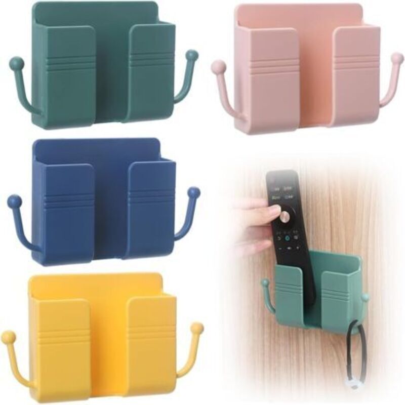 Wandhalterung Für Fernbedienung Und Smartphone – Set Mit 4 Praktischen Klebehalterungen (10 X 3 X 9,5 Cm), Kompaktes Und Modernes Design
