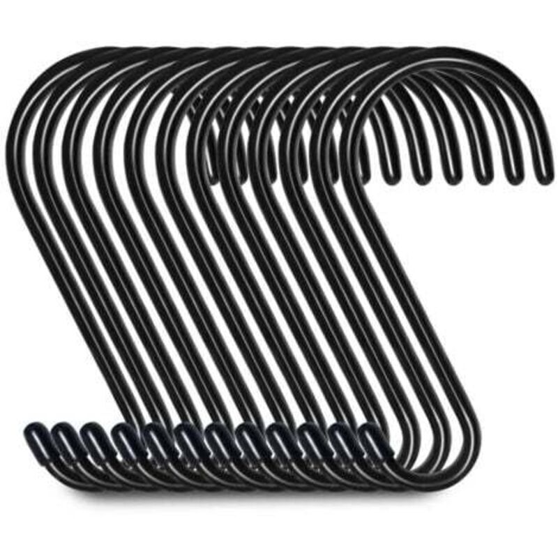 S-förmige Kleiderhaken – 12er-set, 15 Cm, Mattschwarzer Stahl, Ideal Für Garderobenständer Und Aufbewahrung