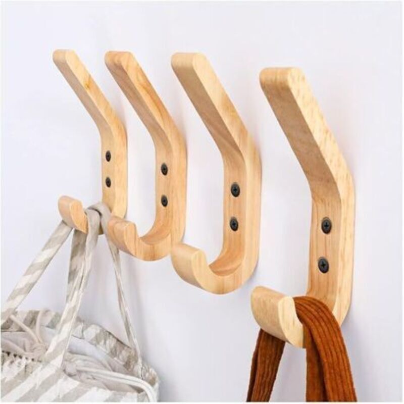 Wandhandtuchhaken Aus Massiver Eiche, Güteklasse A, 4 Stück, 155 Mm, Handpoliert, Ideal Für Küche Und Schlafzimmer