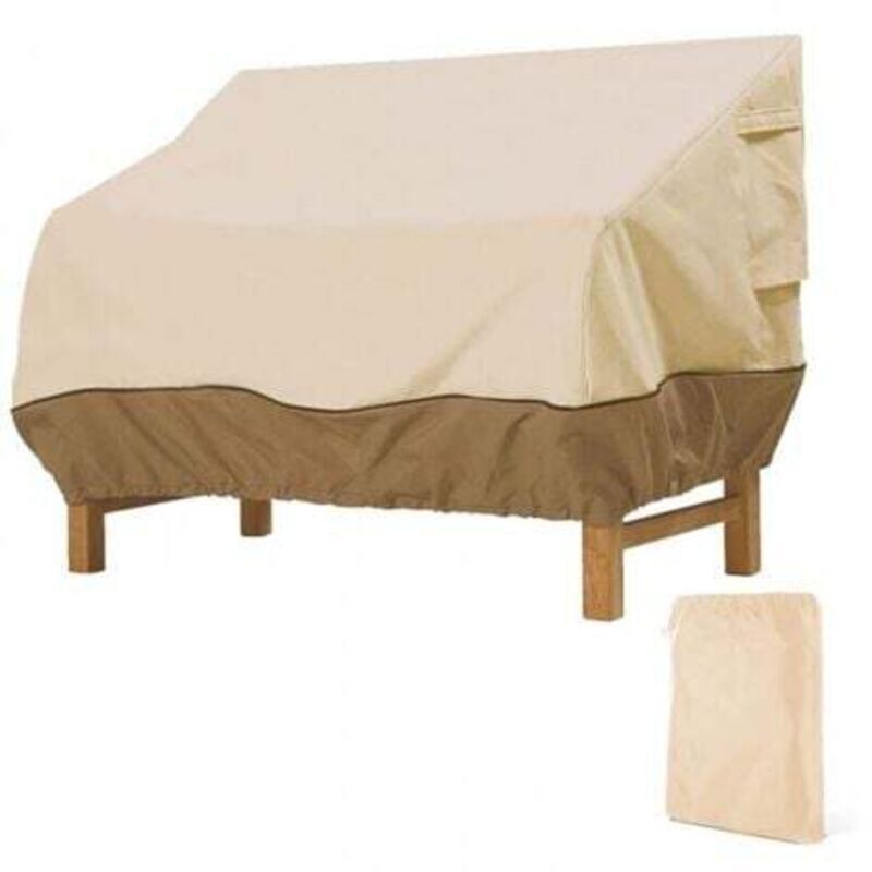 Schutzhülle Für Gartenbänke Aus Wasserdichtem, Uv-beständigem Und Winddichtem Oxford-gewebe – Beige, 85 × 80 × 91,5 Cm