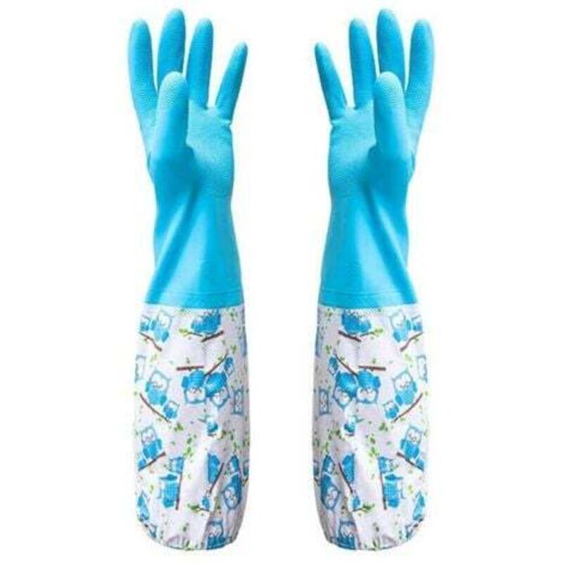 Strapazierfähige Gummihandschuhe Für Gartenarbeit Und Haushalt – Größe L, Blau, 1 Paar, Lange Ärmel Zum Schutz Der Arme
