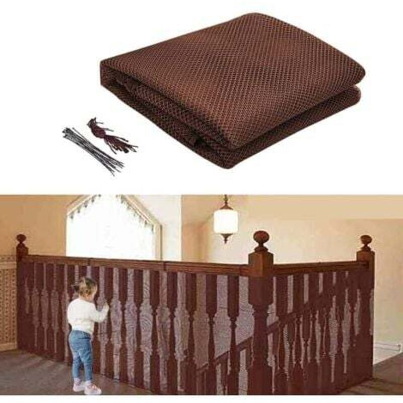 Sicherheitsnetz Für Treppen Und Balkone – 300 X 79 Cm, Kaffeebraun, Feinmaschig, Absturzsicherung Für Kinder Und Katzen