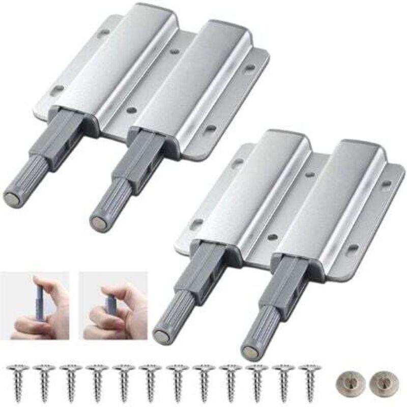 Doppelter Magnetischer Push-to-open-schranktürdrücker – Griffloses Öffnungs-/schließsystem Für Möbel, Kleiderschränke Und Schubladen (2 Stück)