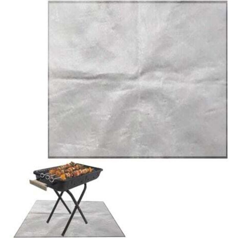 Schutzmatte Für Grill Und Feuerstelle Im Freien – 60 X 80 Cm, Grau, Feuerhemmend, Hitzebeständig Und Wasserdicht