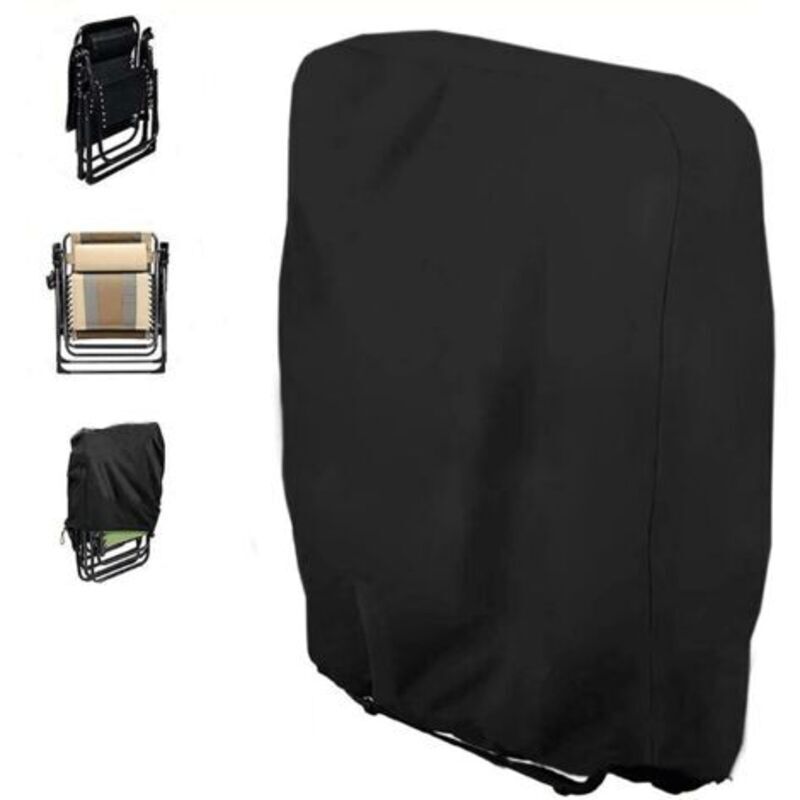 Wasserdichte Und Uv-beständige Schutzhülle Für Faltbare Gartenstühle – 71 X 20 / 34 X 110 Cm – Schwarz – 1 Stück