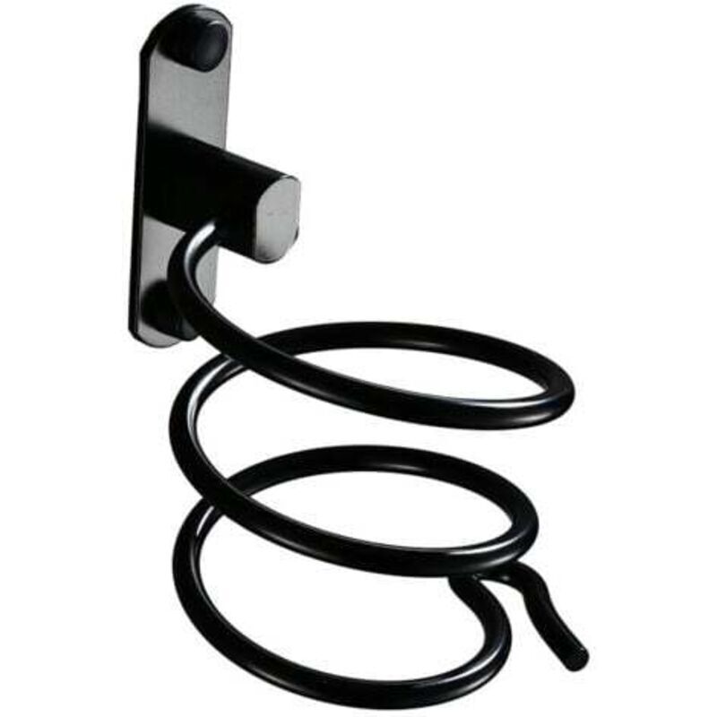 Wandhalterung Für Haartrockner Aus Gebürstetem Aluminium In Schwarz – 1-teilig, Wandmontage Mit Bohren, Ideal Für Badezimmer, Hotels Und Friseursalons