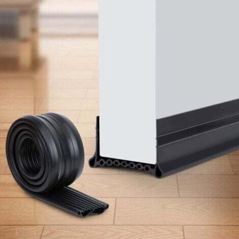 Türdichtungsleiste Unten – 96 Cm, Flexibel, Schall- Und Wärmedämmend, Schwarz