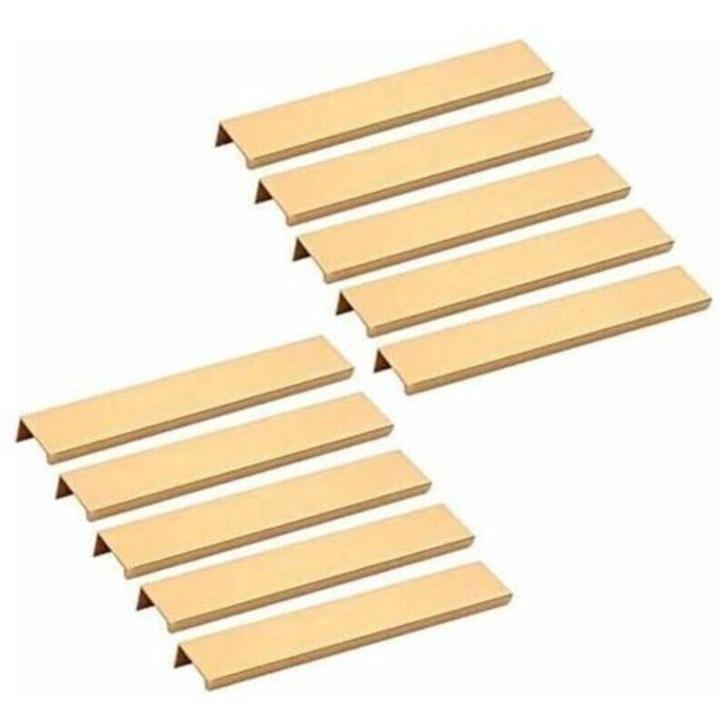 Unsichtbare Griffe Für Küchenschränke – 10er-set, Goldfarben, 160 Mm Länge, Modell Trimec