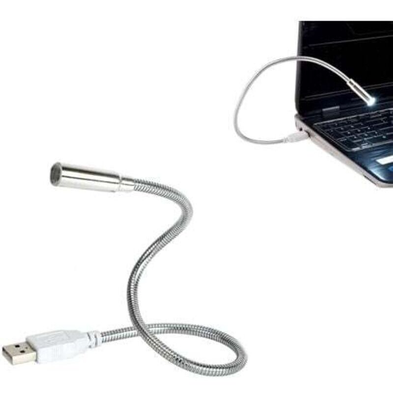 Flexible Led-laptoplampe – Verstellbare Und Gerichtete Usb-beleuchtung, Ideal Für Tastatur Oder Schreibtisch (silber)