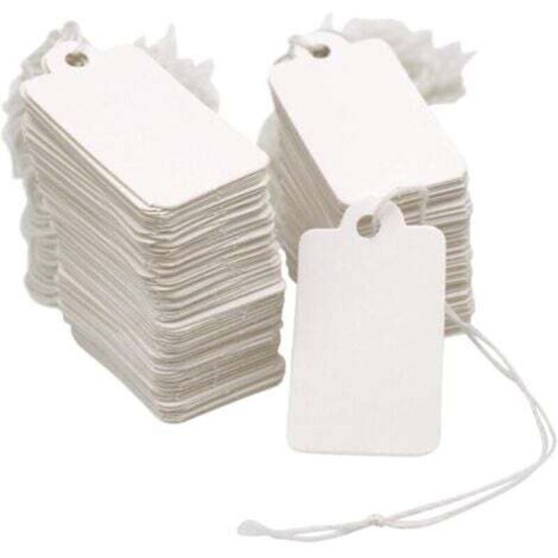 Weiße Preisschilder 28 × 45 Mm – 500er-packung Mit Schnur Für Schmuck Und Kleidung, Strapazierfähiges Papier