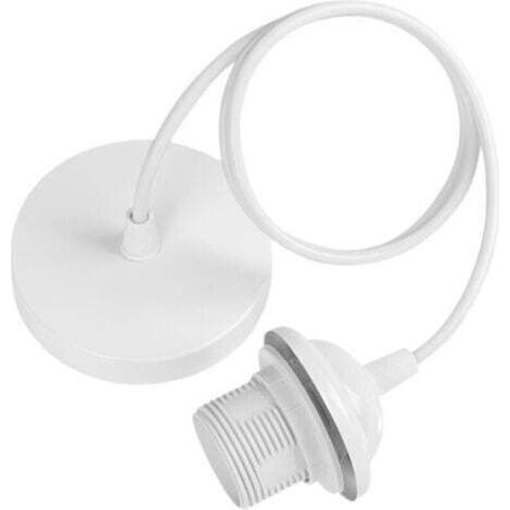 E27-deckenpendelleuchte Mit Schraubring Und 50 Cm Langem, Verstellbarem Textilkabel – Ideal Für Lampenschirme, Küchen Und Wohnzimmer.
