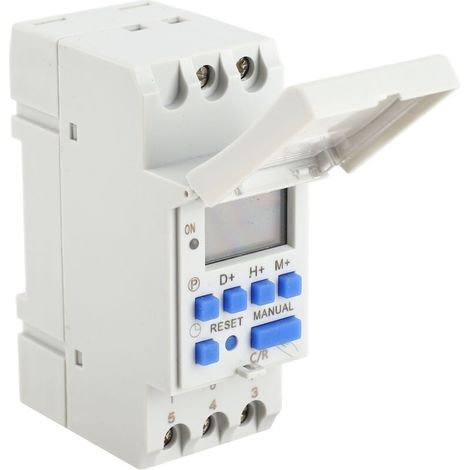 Programmierbarer Digitaler Timer Ac 220 V – 16 Ein-/ausschaltzeiten – Lcd-anzeige – 15 A Stromstärke – Din-schienenmontage
