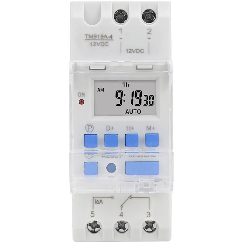 12v 16a Wochentimer – 12h/24h Lcd-anzeige – 16 Programmierbare Ein/aus-timer – 35mm Din-schienenmontage – Dc 16a