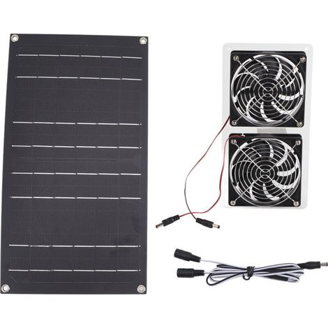 100-w-solarpanel-lüfterset – Ip67 Wasserdicht – Geräuscharm (34 Db) – Für Gewächshäuser Und Kleine Hühnerställe – Material: Abs Und Monokristallines Silizium