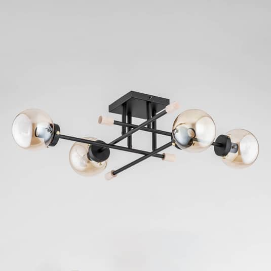 [gebraucht] B-ware Euluna Deckenlampe Sinzig Deckenlampe Deckenlicht Flurleuchte E14 Schwarz Gold