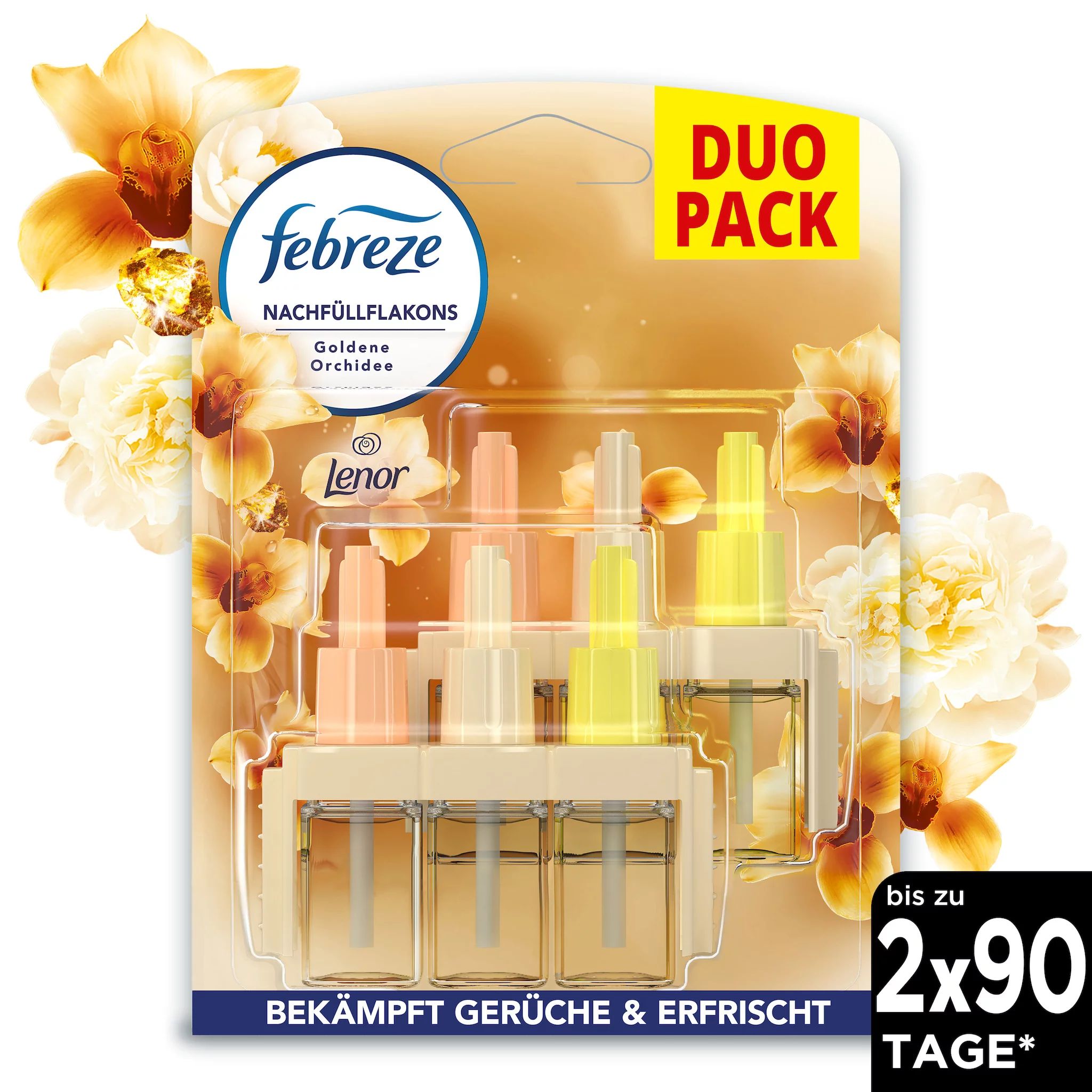 Febreze 3volution Nachfüllflakon Lenor Goldene Orchidee Duo, 40ml Duftstecker Nachfüllflakon