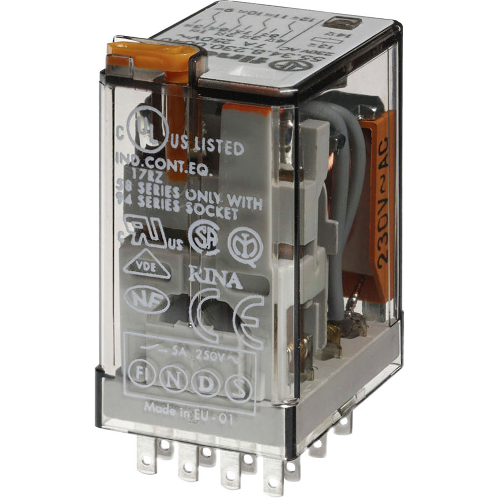 Finder - 55.34.8.230.5054 Steckrelais 230 V/ac 7 A 4 Wechsler 1 St.