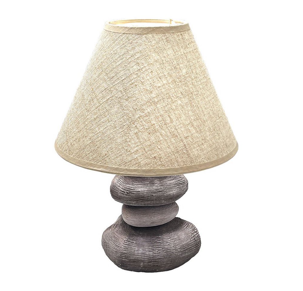 Tischleuchte Tischlampe Schlafzimmerlampe Schalter Braun Keramik H 33,5 Cm Bild 2