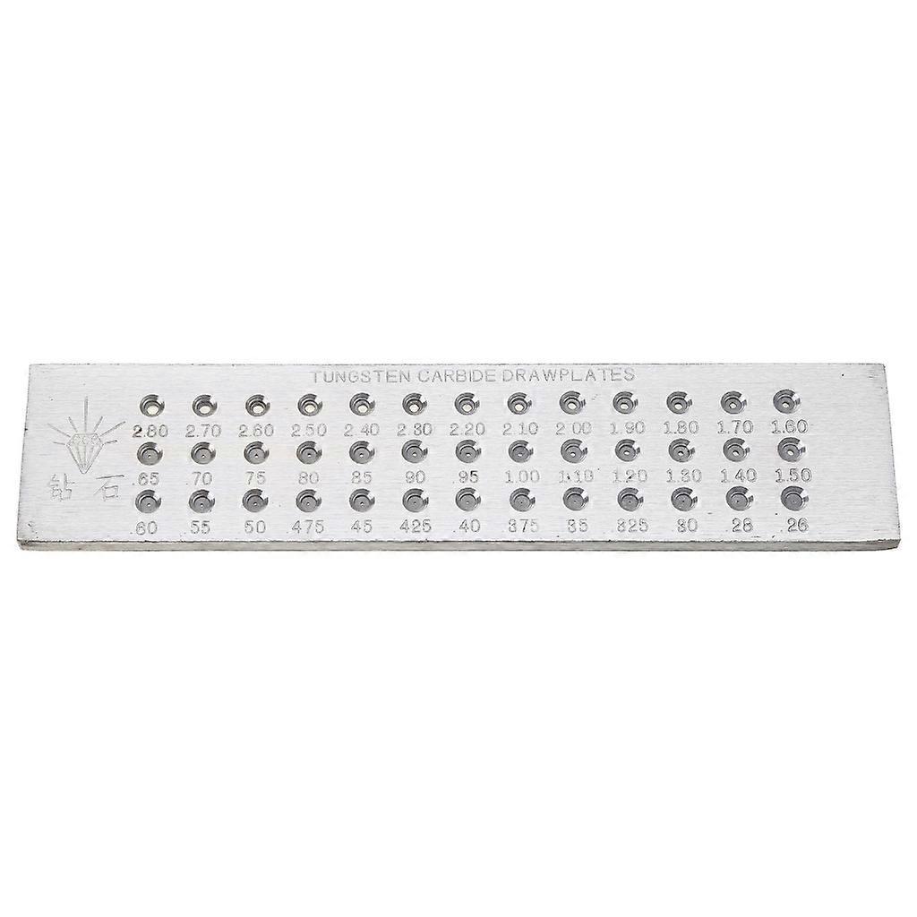 Ziehplatte Für Schmuckdraht (0,26–2,8 Mm), 39 Löcher, Wolframkarbid, Stahl, Runddraht